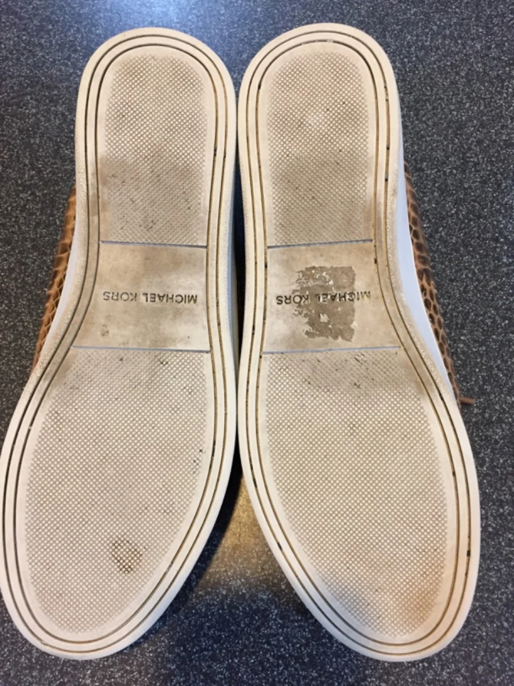 Michael Kors Tan Croc-Embossed Leather Sneakers